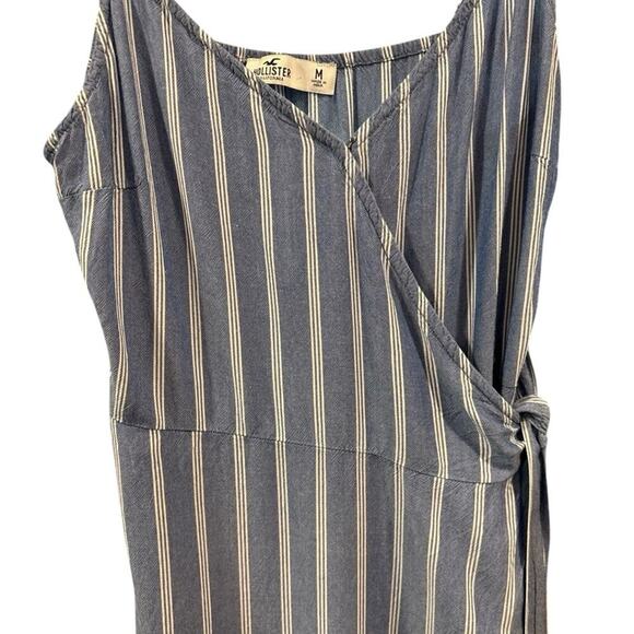 HOLLISTER Blue and White Striped Wrap-Dress/Summer Dress, Size Medium - Picture 2 of 12